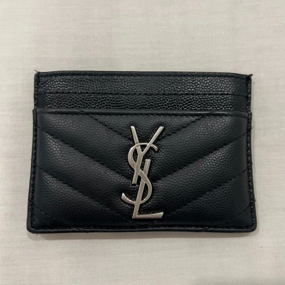 Saint Laurent Monogram Matelassé Leather Card Case - Picture 1 of 9